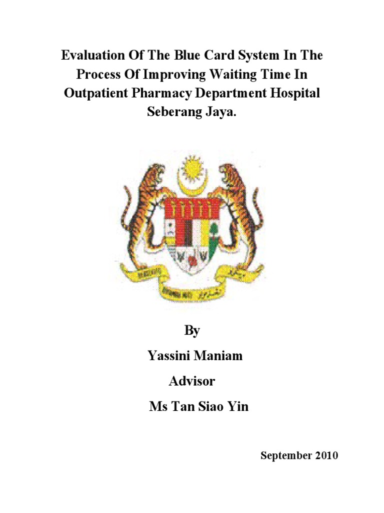 Blue Card System: Reducing Pharmacy Wait Times | PDF | Pharmacy ...