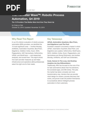 forrester wave robotic process automation 2019