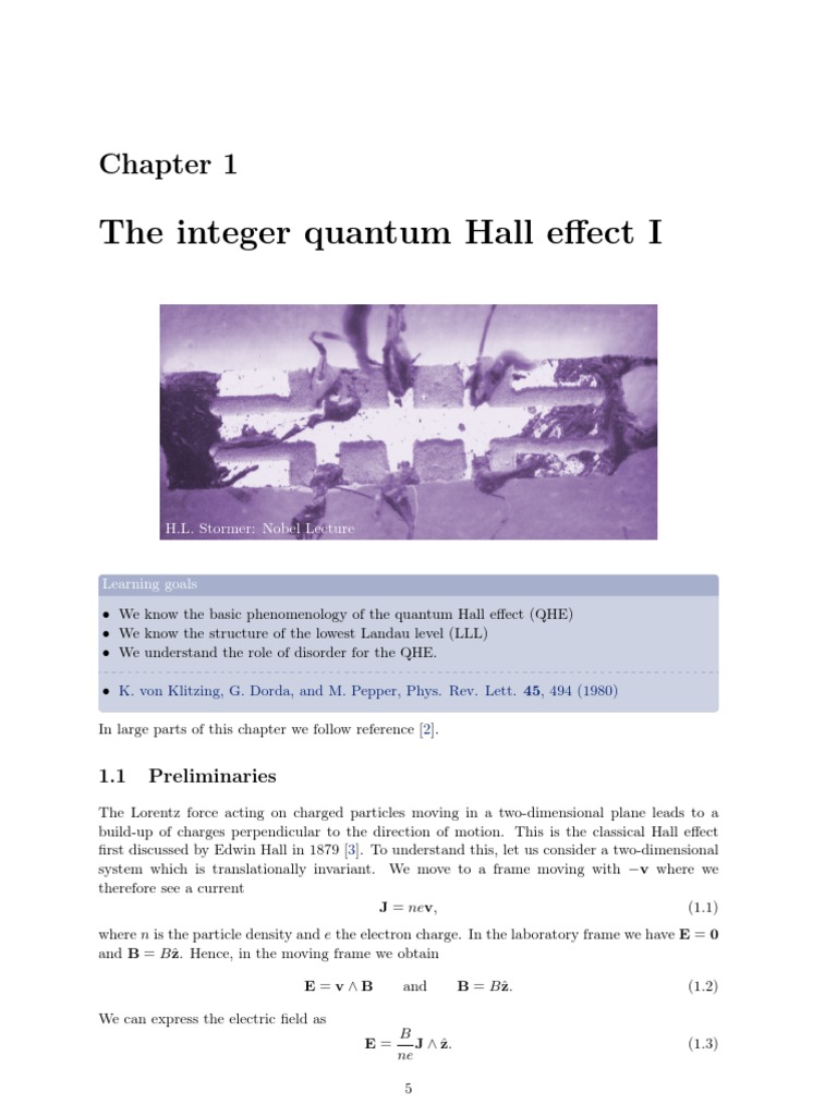 Understanding the Integer Quantum Hall Effect | PDF | Hamiltonian ...