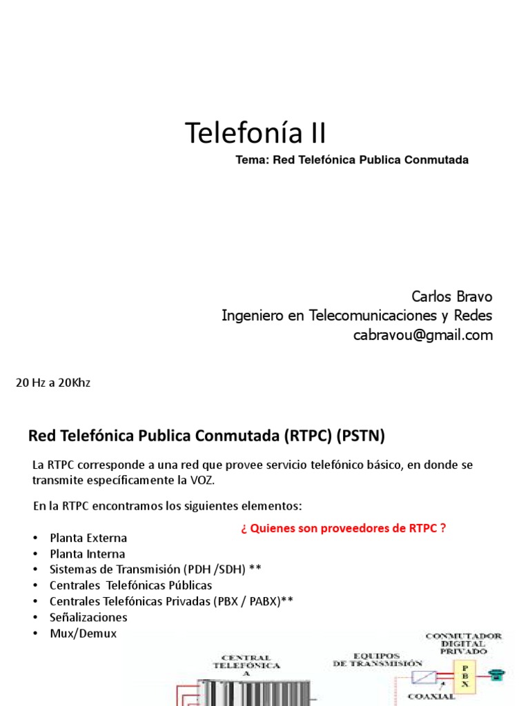 Red Telefonica Publica Conmutada Pdf Señalización