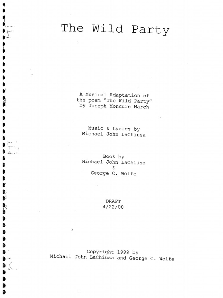 Wild Party Script PDF | PDF