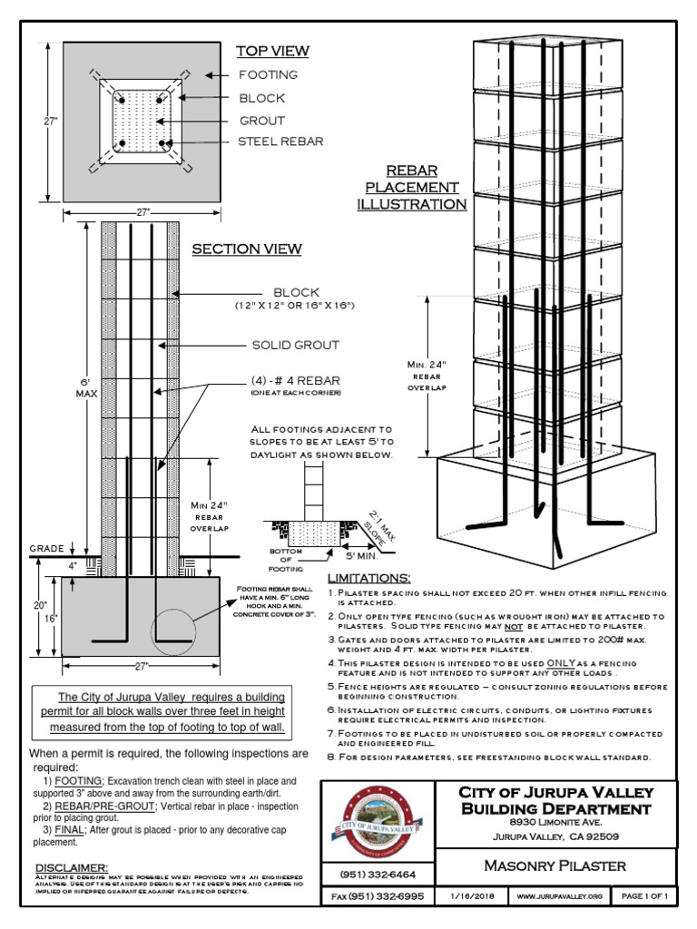 Jurupa Valley Block Wall Permit Guide | PDF | Masonry | Architectural ...