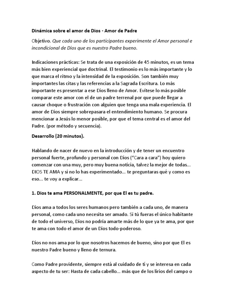 Dinámica del Amor de Dios como Padre | PDF | Amor | Dios