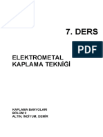Ders Elektrometal Kaplama Tekni̇ği̇ Kaplama Banyolari Bölüm 2 Altin, İndi̇yum, Demi̇r PDF