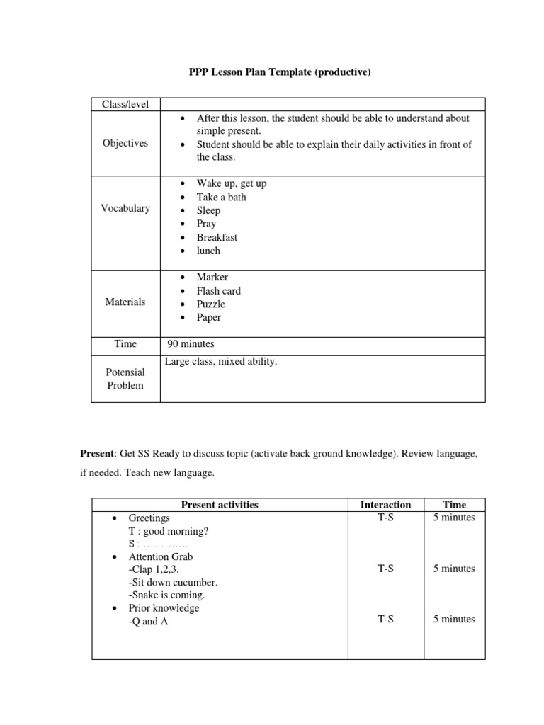 presentation esl lesson plan