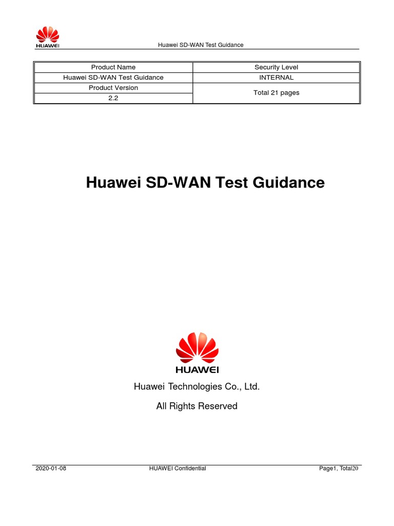 Huawei SD-WAN Testing Guide 2.2 | PDF | Network Topology | File ...