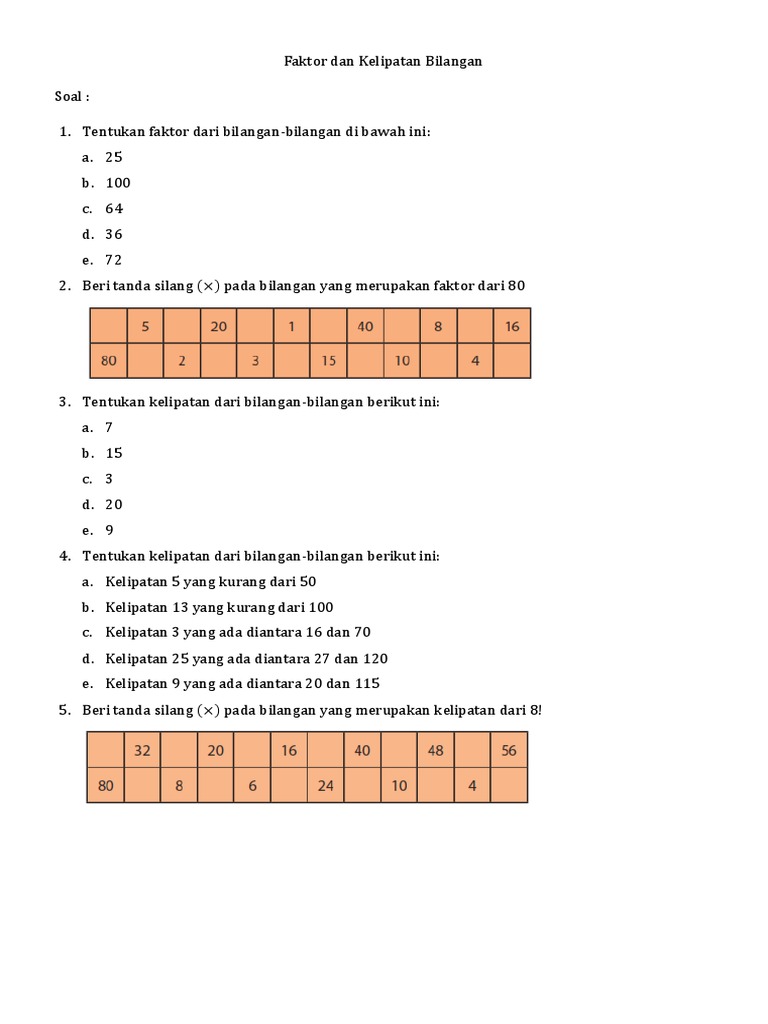 Faktor Dan Kelipatan Bilangan Pdf