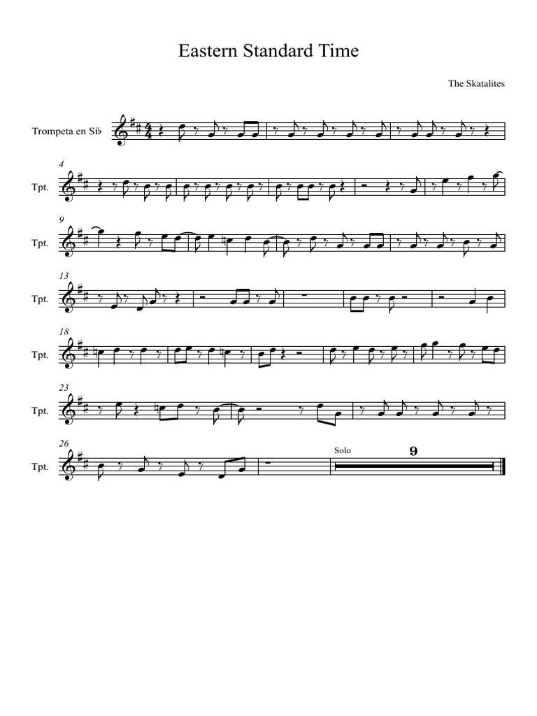 Eastern standard time partitura completa pdf