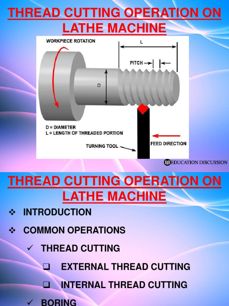 ThreadCutting On Lathe Machine Guide PDF Tools Industrial Processes