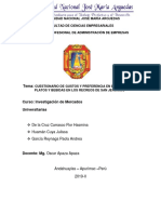 Cuestionario de Investigacion de Mercados "Recreos"