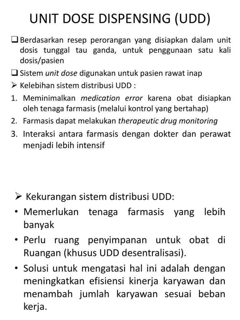 Unit Dose Dispensing (Udd) | PDF | Sains & Matematika