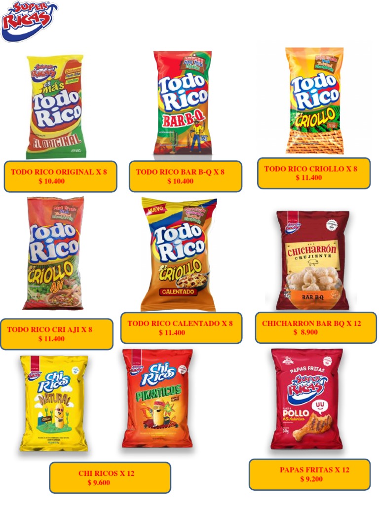 Catálogo de Productos Todo Rico | PDF