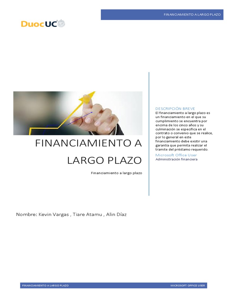 Fuentes de Financiamiento a Largo Plazo | PDF | Arrendamiento | Crédito