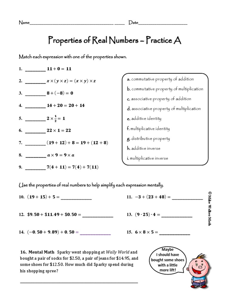 Properties Practice A | PDF