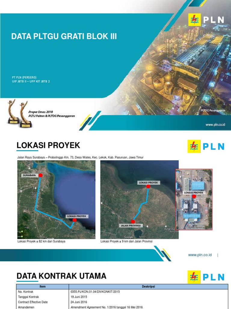 Presentasi Proyek PLTGU Grati PDF PDF Energy Conversion Liquids