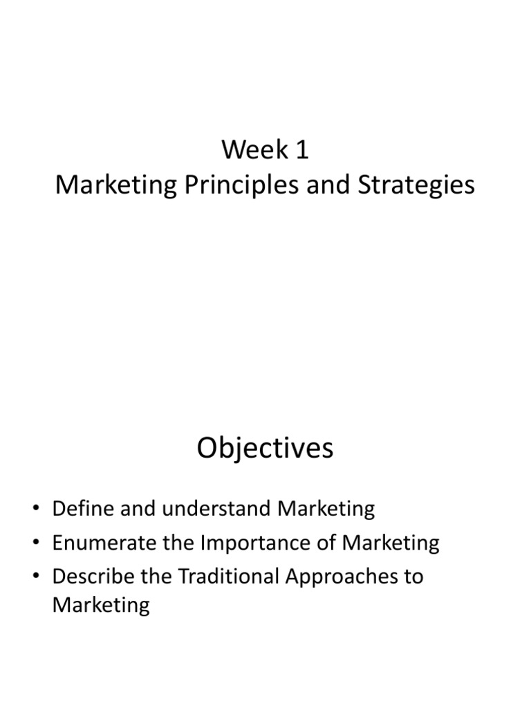 Principles of Marketing Week 1 | PDF | Direct Marketing | Marketing