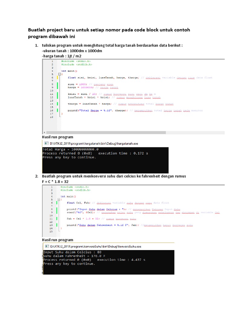 Contoh Program Pemrograman Dasar | PDF | Komputer