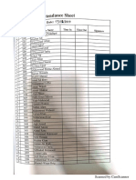 attendance sheet