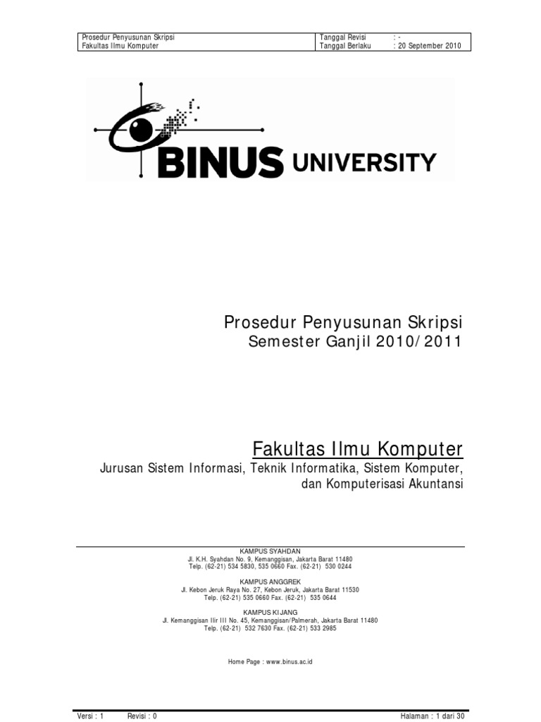 Prosedur Skripsi Fasilkom