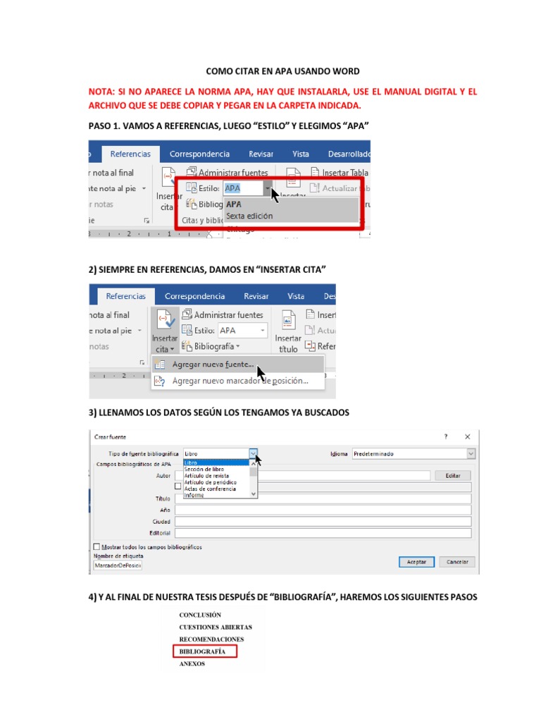 Citar en APA con Word: Guía Rápida | PDF | Concilio Vaticano II ...