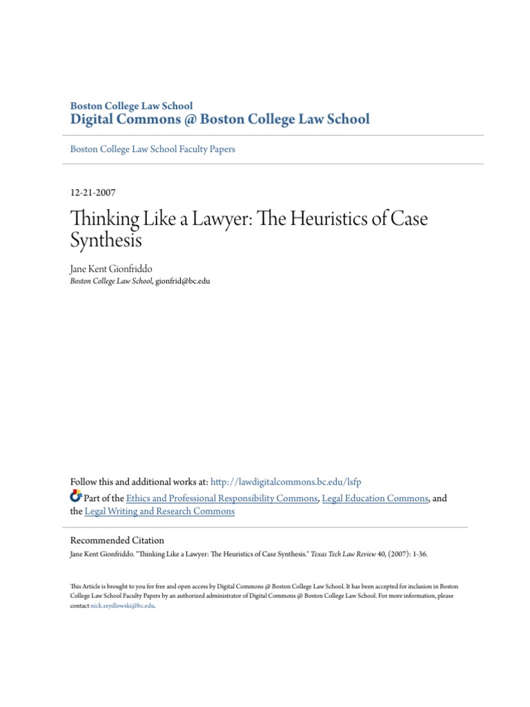 The Heuristics of Case Synthesis PDF | PDF | Law