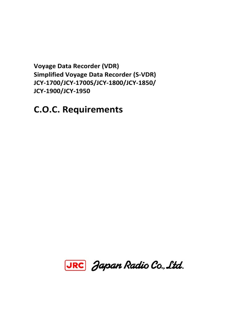 VDR Performance Test Report: JRC Models | PDF | Computer File | Ships