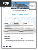 Mediterranean Shipping Company Job Application Interview Form PDF