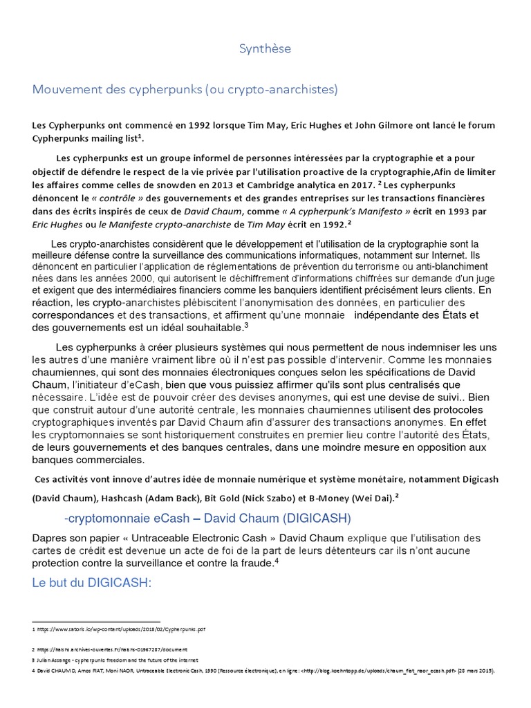 Synthese Du Bitcoin PDF | PDF | Bitcoin | Crytomonnaies