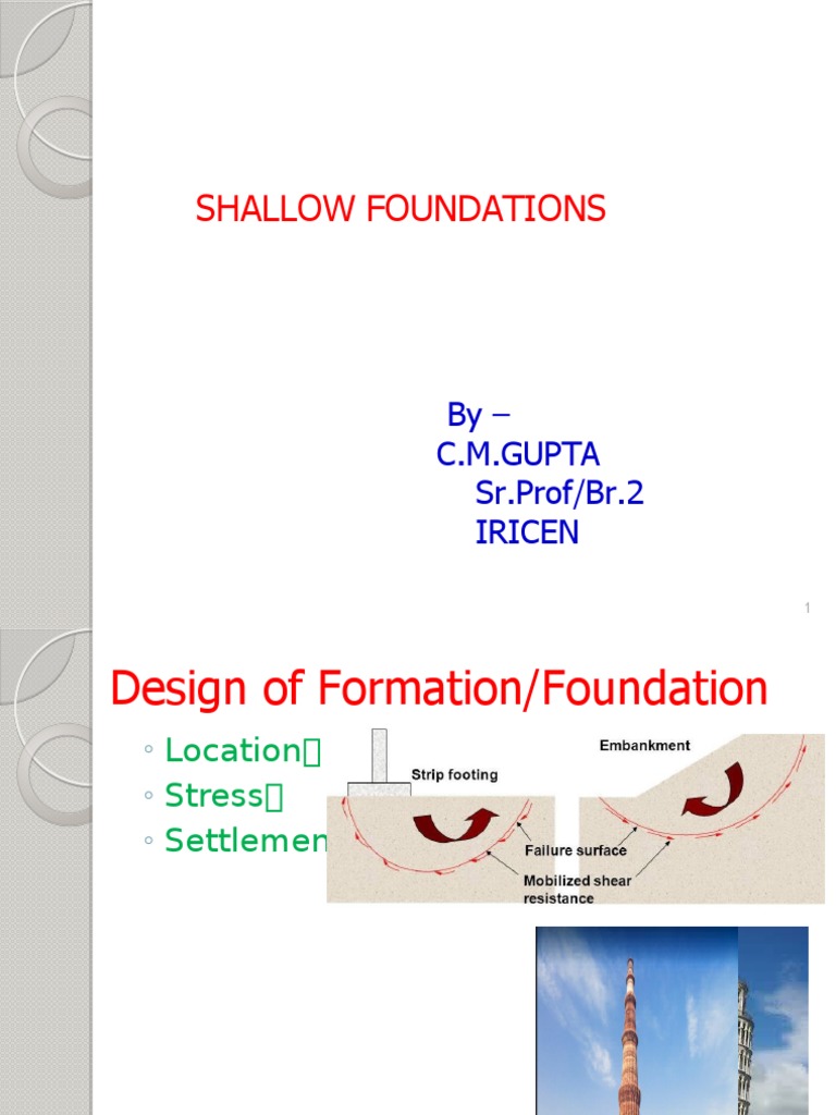 Shallow Foundations Design Guide | PDF | Foundation (Engineering) | Masonry