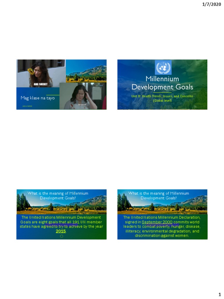 Millennium Development Goals PDF PDF Millennium Development Goals