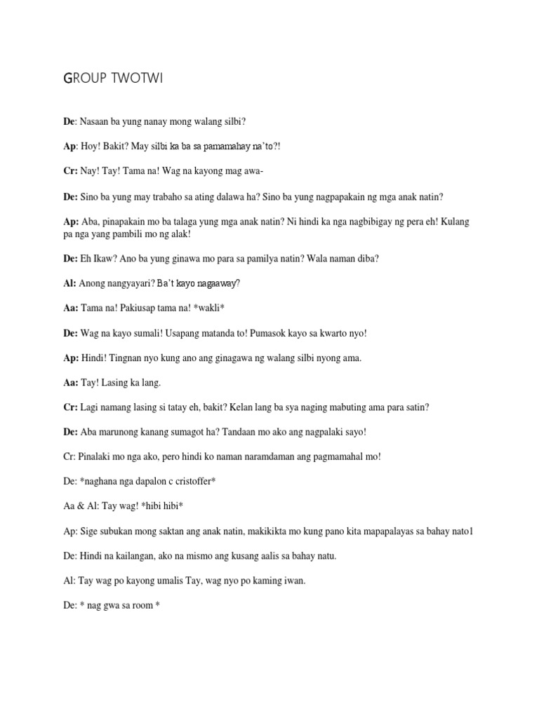 Acting Script Tagalog Pdf