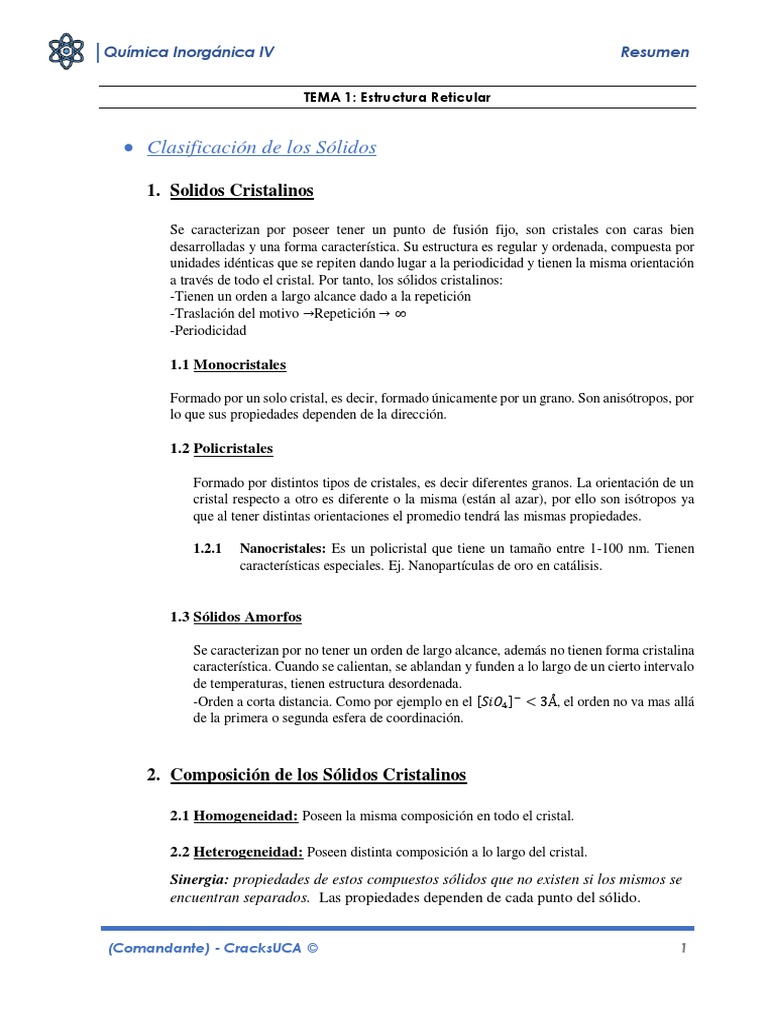 Tema 1 - Estructura Reticular | PDF | Cristalografía de rayos X | Rayo X
