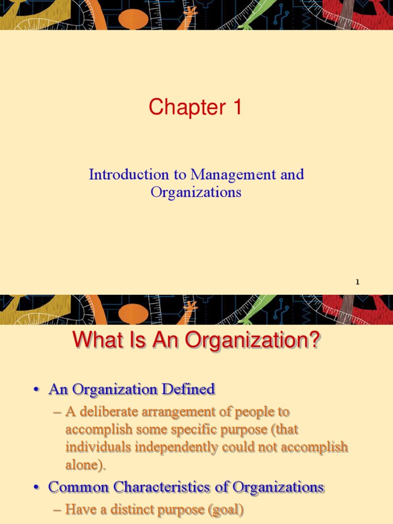 Chapter 1 Introduction To Management and Organisation | PDF ...