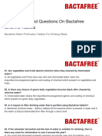 Frequently Asked Questions on Bactafree Chlorine Tablets