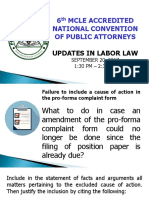 Updates in Labor Law