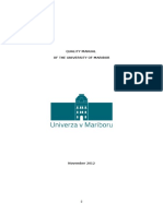 Ouality Manual of The University of Maribor