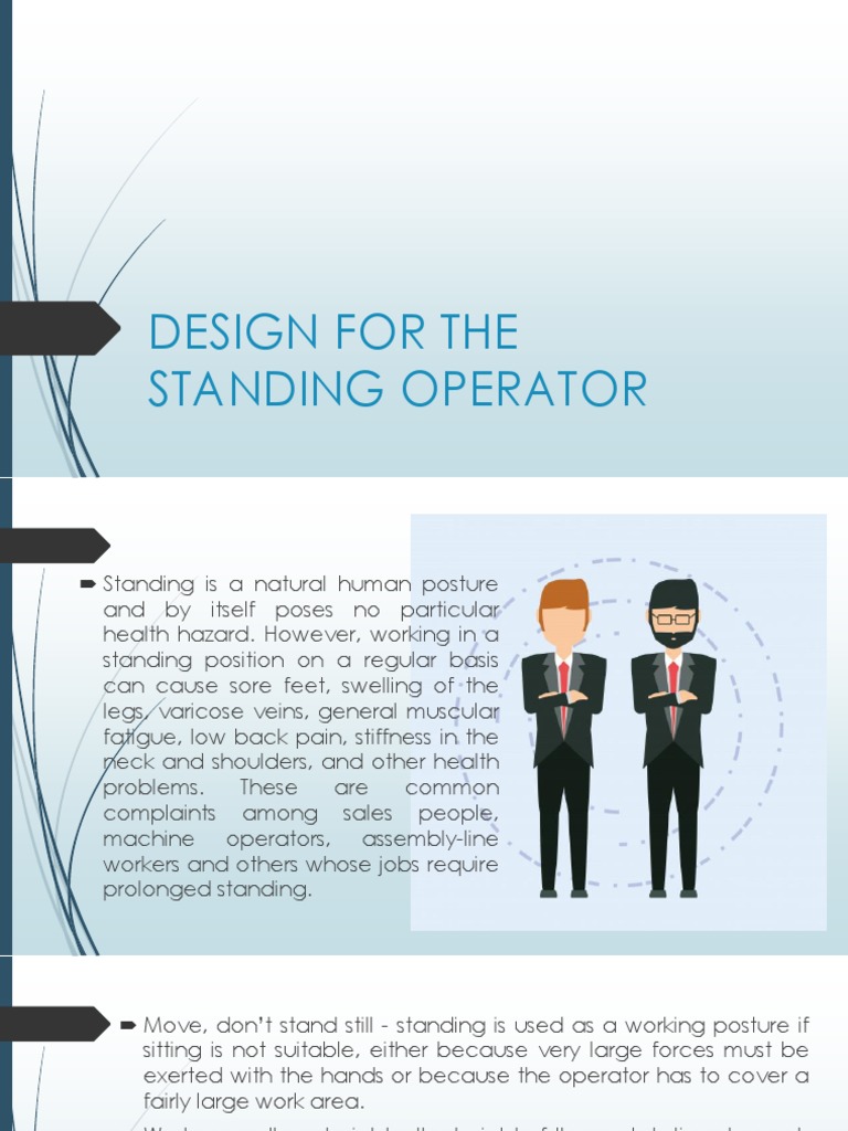 Design Considerations for Standing Operators | PDF | Shoe | Foot