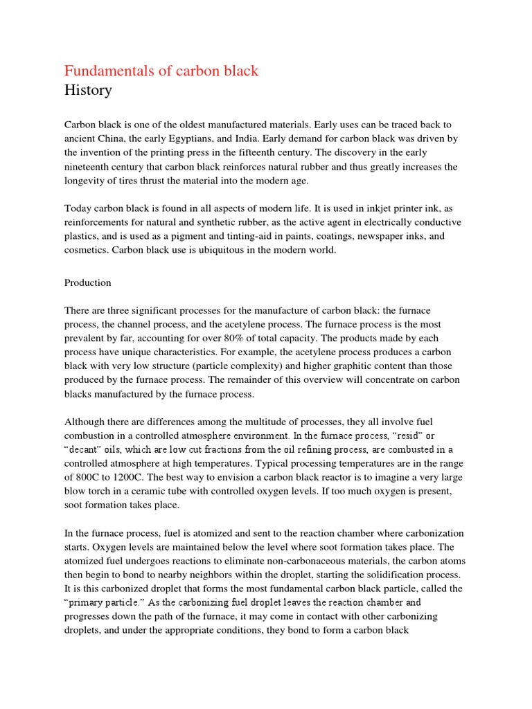 Carbon Black: History and Properties | PDF | Surface Science | Carbon