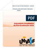Calendário Acadêmico Da Pós-Graduação 2019