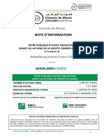 Note Dinformation Opa Visant Les Actions de Ciments Du Maroc