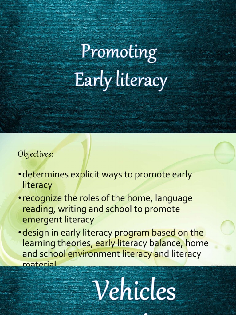 Promoting Early Literacy at Home and School | PDF | Literacy | Children ...