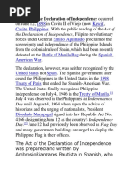 The Philippine Declaration of Independence Occurred On June 12