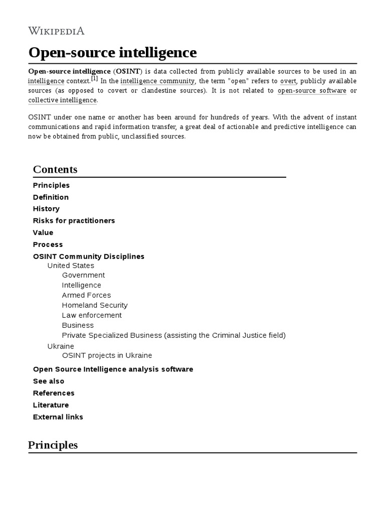 Open-Source Intelligence | PDF | Espionage | Information Sensitivity