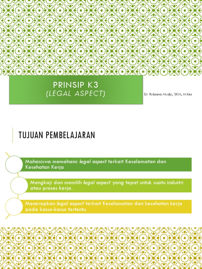 Prinsip K3 - Robiana Modjo | PDF