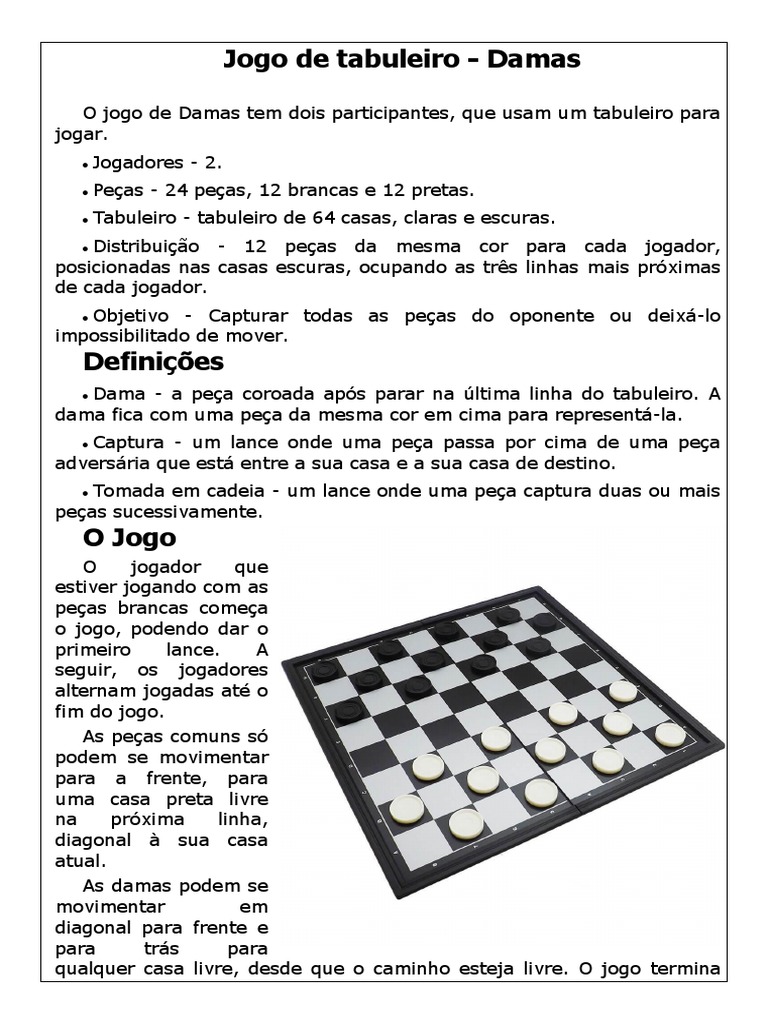 A História Do Jogo de Damas, PDF, Xadrez