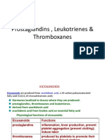 Eicosanoids: Prostaglandins, Leukotrienes & Thromboxanes