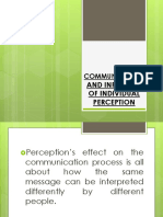Communication and Influence of Individual Perception