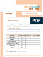 Portada para Calificación de Examen