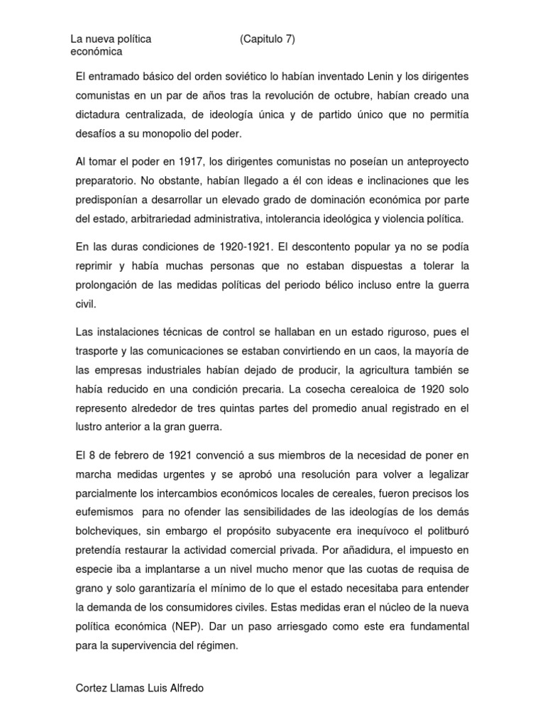 La Nueva Politica Economica PDF