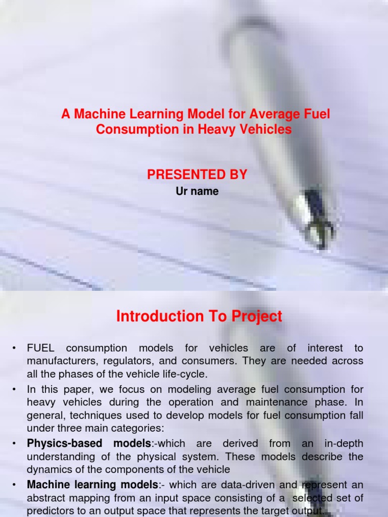 Machine Learning for Heavy Vehicle Fuel Use | PDF | Fuel Economy In ...